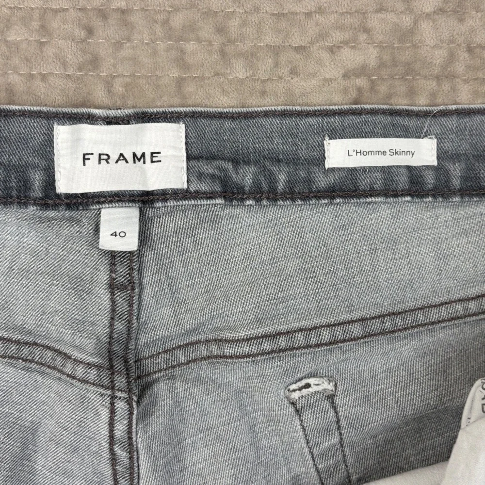 FRAME L'Homme Skinny Jeans Mens 40 Gray Faded‎ Slim Fit Denim Pants